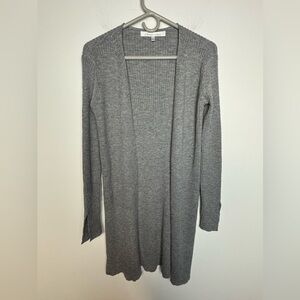 Lovers + Friends Gray Open-Front Cardigan Sweater Ribbed Small